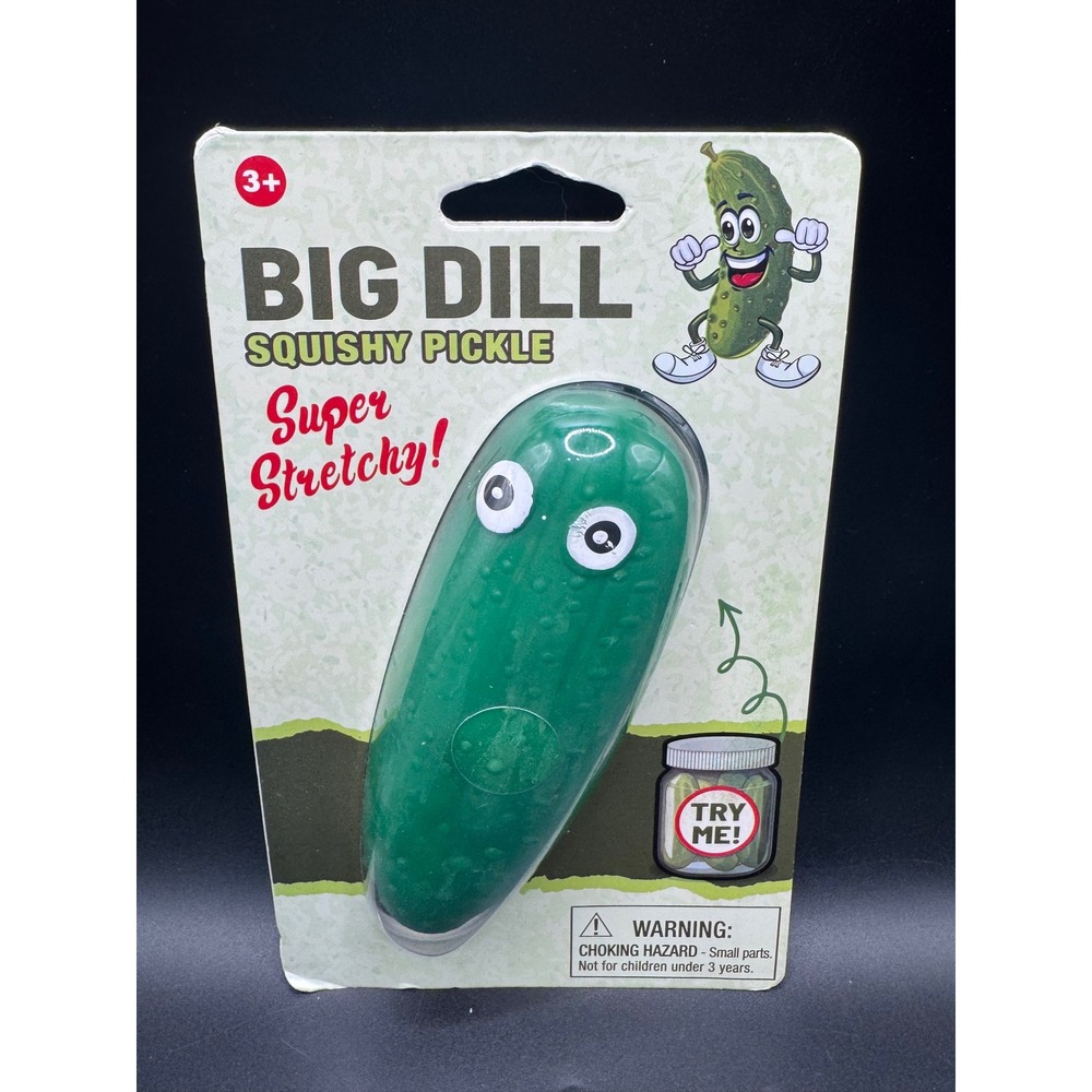 Big Dill Squishy Pickle Super Stretchy Sensory Fidget Toy Green Novelty 19410